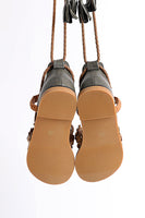 Laden Sie das Bild in den Galerie-Viewer, Armeegrün Casual Riemchensandalen