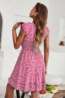 Laden Sie das Bild in den Galerie-Viewer, Schulterfreies Sommerkleid im Resort-Stil mit Druck