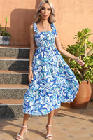 Laden Sie das Bild in den Galerie-Viewer, Gelbes geblümtes Boho Maxi Sommerkleid