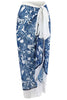 Laden Sie das Bild in den Galerie-Viewer, 3 Stück blau bedrucktes Bikini Set Krawatte mit Strandkleid