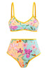 Laden Sie das Bild in den Galerie-Viewer, Blumenbedrucktes 3-teiliges Bikini-Set mit Strandrock