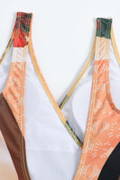 Laden Sie das Bild in den Galerie-Viewer, Retro Style Kaffee bedruckt Hohe Taille Einteilige Bademode