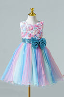 Laden Sie das Bild in den Galerie-Viewer, A-Linie blaue Pailletten ärmellose Mädchen Kleid