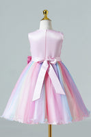 Laden Sie das Bild in den Galerie-Viewer, A-Linie blaue Pailletten ärmellose Mädchen Kleid