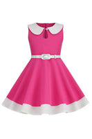 Laden Sie das Bild in den Galerie-Viewer, Schwarzes Juwelenhals ärmelloses 50er Jahre Mädchenkleid