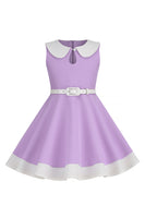 Laden Sie das Bild in den Galerie-Viewer, Schwarzes Juwelenhals ärmelloses 50er Jahre Mädchenkleid