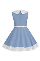 Laden Sie das Bild in den Galerie-Viewer, Schwarzes Juwelenhals ärmelloses 50er Jahre Mädchenkleid