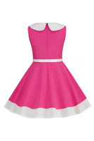 Laden Sie das Bild in den Galerie-Viewer, Schwarzes Juwelenhals ärmelloses 50er Jahre Mädchenkleid