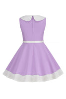 Laden Sie das Bild in den Galerie-Viewer, Schwarzes Juwelenhals ärmelloses 50er Jahre Mädchenkleid