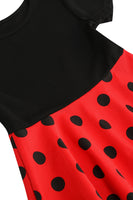 Laden Sie das Bild in den Galerie-Viewer, Weißes Polka Dots Mädchenkleid mit kurzen Ärmeln