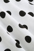 Laden Sie das Bild in den Galerie-Viewer, Weißes Polka Dots Mädchenkleid mit kurzen Ärmeln
