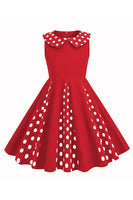 Laden Sie das Bild in den Galerie-Viewer, Schwarzes Juwelenhals ärmelloses 50er Jahre Mädchenkleid