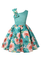 Laden Sie das Bild in den Galerie-Viewer, Blumen Lila ärmelloses Mädchen Partykleid