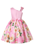 Laden Sie das Bild in den Galerie-Viewer, Blumen Lila ärmelloses Mädchen Partykleid