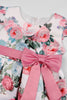 Laden Sie das Bild in den Galerie-Viewer, Blush Drucken Blumen Langes Mädchenkleid mit Schleife