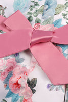 Laden Sie das Bild in den Galerie-Viewer, Blush Drucken Blumen Langes Mädchenkleid mit Schleife