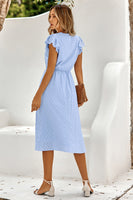 Laden Sie das Bild in den Galerie-Viewer, Weißes Midi Sommerkleid mit V-Ausschnitt