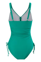 Laden Sie das Bild in den Galerie-Viewer, Einteilige schwarze Bademode mit Neckholder und Kordelzug