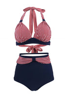 Laden Sie das Bild in den Galerie-Viewer, Schwarze Polka Dots Neckholder Bademode