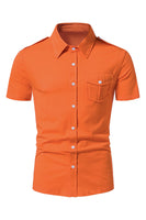 Laden Sie das Bild in den Galerie-Viewer, Schwarze Schlanke Passform Oberteile mit kurzen Ärmeln für Herren