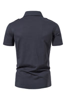 Laden Sie das Bild in den Galerie-Viewer, Schwarze Schlanke Passform Oberteile mit kurzen Ärmeln für Herren