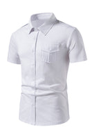 Laden Sie das Bild in den Galerie-Viewer, Schwarze Schlanke Passform Oberteile mit kurzen Ärmeln für Herren