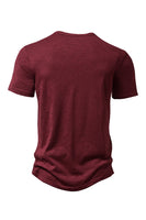 Laden Sie das Bild in den Galerie-Viewer, Knopf Schwarz Sommer Kurzarm Tops für Herren