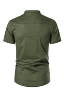 Laden Sie das Bild in den Galerie-Viewer, Schlanke Passform weiße Knöpfe Sommer Herren Tops