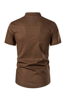 Laden Sie das Bild in den Galerie-Viewer, Schlanke Passform weiße Knöpfe Sommer Herren Tops