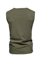 Laden Sie das Bild in den Galerie-Viewer, Sommer Ärmellose Knöpfe Herren T-Shirt