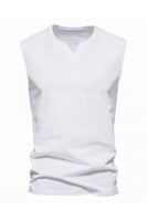 Laden Sie das Bild in den Galerie-Viewer, Ärmelloses schwarzes Herren-T-Shirt mit V-Ausschnitt