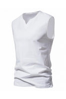 Laden Sie das Bild in den Galerie-Viewer, Ärmelloses schwarzes Herren-T-Shirt mit V-Ausschnitt
