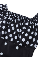 Laden Sie das Bild in den Galerie-Viewer, Schulterfreies Polka Dots Kleid aus den 1950er Jahren