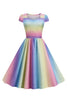 Laden Sie das Bild in den Galerie-Viewer, Buntes A Linie Vintage Kleid der 1950er Jahre