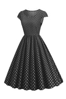 Laden Sie das Bild in den Galerie-Viewer, Polka Dots Swing Kleid aus den 1950er Jahren