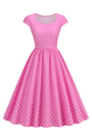 Laden Sie das Bild in den Galerie-Viewer, Polka Dots Swing Kleid aus den 1950er Jahren