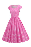 Laden Sie das Bild in den Galerie-Viewer, Polka Dots Swing Kleid aus den 1950er Jahren