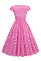 Laden Sie das Bild in den Galerie-Viewer, Polka Dots Swing Kleid aus den 1950er Jahren