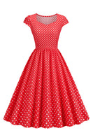 Laden Sie das Bild in den Galerie-Viewer, Polka Dots Swing Kleid aus den 1950er Jahren