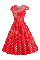 Laden Sie das Bild in den Galerie-Viewer, Polka Dots Swing Kleid aus den 1950er Jahren