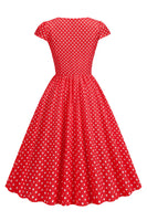 Laden Sie das Bild in den Galerie-Viewer, Polka Dots Swing Kleid aus den 1950er Jahren