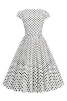 Laden Sie das Bild in den Galerie-Viewer, Polka Dots Swing Kleid aus den 1950er Jahren