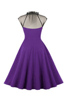 Laden Sie das Bild in den Galerie-Viewer, Schwarzes A Linie Vintage Kleid der 1950er Jahre mit Knöpfen