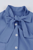 Laden Sie das Bild in den Galerie-Viewer, Gelbes Einfarbig 1950er Jahre Rockabilly Kleid mit Schleife