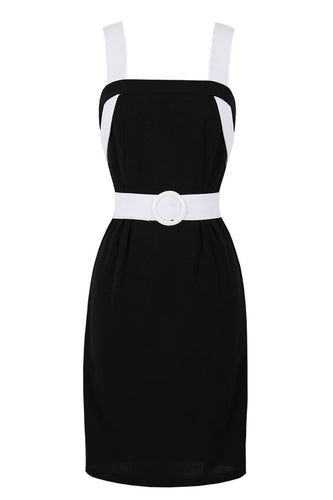 Schwarzes Bodycon Kleid mit quadratischem Ausschnitt aus den 1960er Jahren