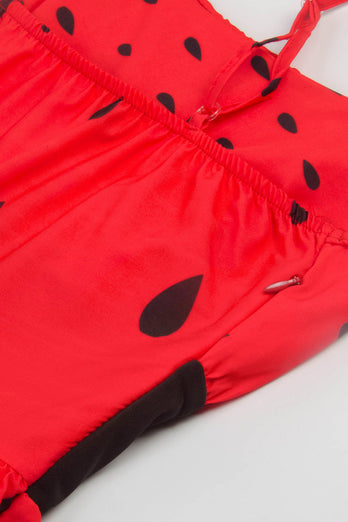 Rote Wassermelone bedrucktes Rockabilly Kleid