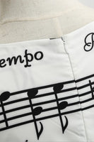 Laden Sie das Bild in den Galerie-Viewer, Weißes bedrucktes Vintage Rockabilly Kleid