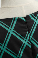 Laden Sie das Bild in den Galerie-Viewer, Swing Grünes kariertes Rockabilly Kleid