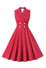 Laden Sie das Bild in den Galerie-Viewer, Rotes Polka Dots Rockabilly Kleid