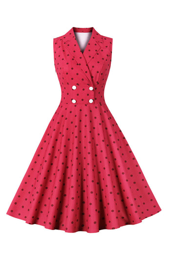 Rotes Polka Dots Rockabilly Kleid